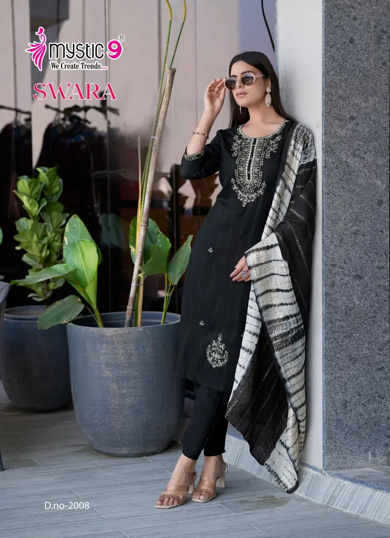  Swara Vol 2 by Mystic 9  Rayon Dobby Kurti Bottom With Dupatta